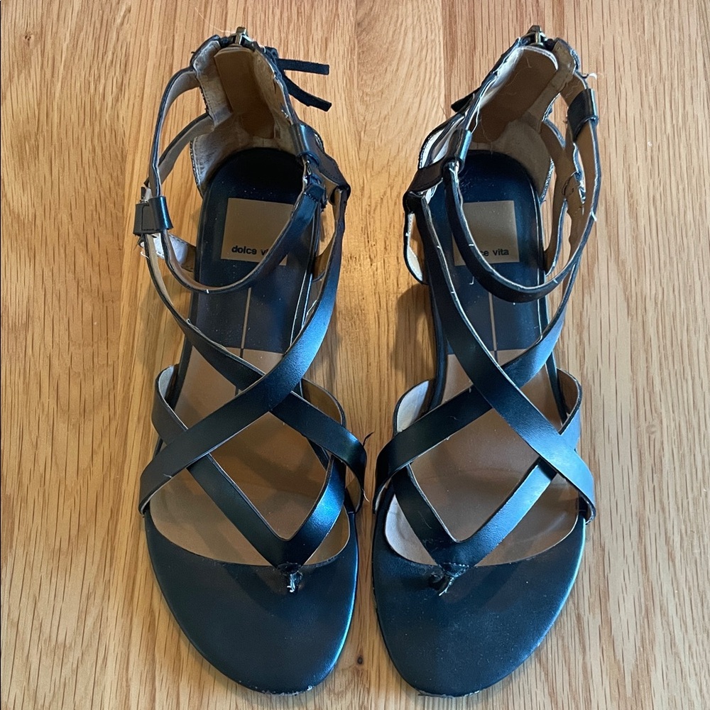 Dolce Vita Black Crisscross Sandals
